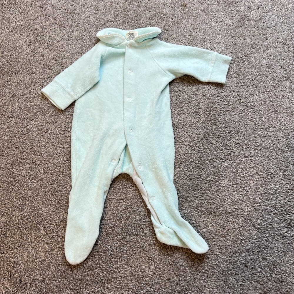 Sears Baby Mint Green Hooded Footed Sleep Sack
